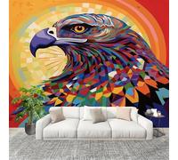 Photo Wallpaper 400x280 cm Creative Abstract Eagle Pattern Non-Woven Art Wall Mural Poster Picture Colorful - Living Room Sofa TV Background Wall Mural Indoor Decor - Not Self Adhesive