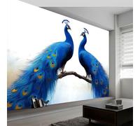 Photo Wallpaper 500 x 280 cm The Peacock is Elegant, Wall Mural Non-Woven 3D Wallpaper Décor Art Poster Picture Design for Living Room Bedroom Dorm Décor, White