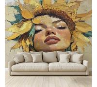 Photo Wallpaper A Beautiful Woman with Closed Eyes Wall Murals for Bedrooms 118 x 82 inch Non-Woven Fabric Wallpaper Living Room Bedroom Office Corridor Decoration Murals Modern Wall Decoration