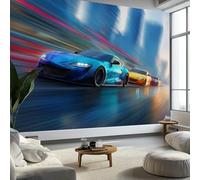 Photo Wallpaper Abstract Art and Good Wall Murals for Bedrooms 400 x 280 cm, Non-Woven Fabric Car Race City Streets Wallpaper Living Room Office Corridor Decoration Murals Modern Wall Decoration