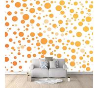 Photo Wallpaper Abstract Geometric Dots 3D Effect Print Wallpaper Home Decoration 300 x 210 cm for Bedroom Living Room Hallway Wall Decoration Non-Woven Wallpaper Motif Wallpaper Orange White