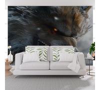 Photo Wallpaper Abstract Jungle Animals Wolf 500x280cm(W x H) - Non-Woven Premium Print Wildlife Wolf Wall Mural Decoration Poster Picture Design Modern Mural Wallpaper Waterproof