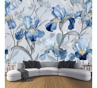 Photo Wallpaper Abstract Orchid Wall Mural Blue Poster 150×105cm Poster Picture Countryside Flowers Wall Murals for Living Room Bedroom Tv Background Home Decoration