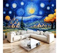 Photo Wallpaper Abstract Starry Sky Architecture Wall Mural 3D Wall Mural Decoration Poster Premium Non-Woven Wallpaper Wall Art for Living Room Bedroom Children's Room Office W200xH140 6yf112