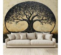Photo Wallpaper Abstract Vintage Big Trees Dusk Evening Sunset Non-Woven Art Print Wall Mural Decoration Poster Picture Design Modern 3D Effect, for Cafe Restaurant Theme Hotel 350 (W) x 256 (H) cm