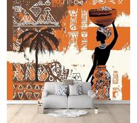Photo Wallpaper Africa 3D Effect Ethnic Print African Woman Wall Mural Decoration Poster Picture Modern Design 150x105 cm Murals Wall Art for Living Room Bedroom Kitchen a-3633