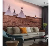 Photo Wallpaper African Tribe 3D Effect African Landscape Wall Mural Decoration Poster Picture Modern Design 350x256 cm Murals Wall Art for Living Room Bedroom Kitchen a-6477