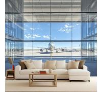 Photo Wallpaper Airplane 250 x 175 CM, 3D Helipad Non-Woven Mural, Bedroom Matte Wall Paper Poster, Living Room Waterproof Large Wall Murals, TV Background Wallpaper Mural