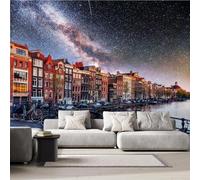 Photo Wallpaper Amsterdam Canal Netherlands Wall Mural 3D Decoration Poster Universe Architecture Premium Non-Woven Wallpaper Wall Art for Living Room Bedroom Children's Room Office W300xH210 36f72
