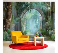 Photo Wallpaper Ancient Tree Ruins 150 x 105 cm (WxH) Non-Woven Wall Mural Dreamy Fantasy Fairy Tale Forest for Kitchen Dining Office Wallpaper Mural Decoration, Art Poster Wallpaper