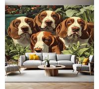 Photo Wallpaper Animal Basset Hound Wall Murals for Living Room Bedrooms Office Tv Background Wall Large Mural Poster 300 x 210 cm Home Decoration