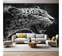 Photo Wallpaper Animal Black Cheetah Wall Murals for Living Room Bedrooms Office Tv Background Wall Large Mural Poster 300 x 210 cm Home Decoration
