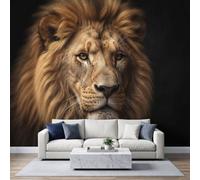 Photo Wallpaper Animal Lion Panoramic Mural 500 x 350 cm | Non-Woven Wall Murals, Modern Wild Beast Wallpaper for Living Room Kitchen Dining Room Bedroom Hallway