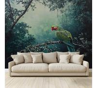 Photo Wallpaper Animal Theme Parrot Woods Non-Woven Art Print Wall Mural Decoration Poster Picture Design Modern 3D Effect, for Cafe Restaurant Theme Hotel 250 (W) x 175 (H) cm