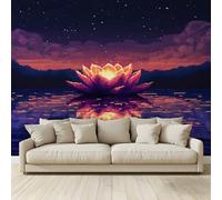 Photo Wallpaper Artistic lotus flower floating on water Poster Picture Non-Woven Mural 3D Panoramic Custom Wall Art Print Living Room Bedroom TV Backdrop Corridor Decoration 200 (W) x 140 (H) cm