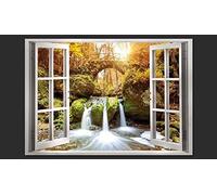 Photo Wallpaper Autumn Landscape 150x105 cm 3D Wall Mural Woodland Wallpaper Non-Woven Wall Art Decoration Poster for Bedrooms and Living Room 2082-ABP