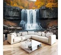 Photo Wallpaper Autumn Waterfall Wall Mural 3D Wall Mural Decoration Poster Natural Rivers Premium Non-Woven Wallpaper Wall Art for Living Room Bedroom Children's Room Office W350xH256 12yf283