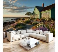 Photo Wallpaper Beach Sky Non-Woven Wall Mural 3D Architecture Landscape Mural Wallpaper for Living Room Bedroom Kids Room Office TV Background Home Decor 350x256 cm H1292