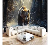 Photo Wallpaper Bear Wilderness Animal Wall Mural 3D Wall Mural Decoration Poster Premium Non-Woven Wallpaper Wall Art for Living Room Bedroom Children's Room Office W300xH210 11yf184