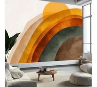 Photo Wallpaper Bohemian Minimalist Watercolour Lines 200 x 140 cm Mural Large TV Background - Multicolor Non-Woven 3D Murals for Living Room Bedroom Decoration Poster Wall Covering