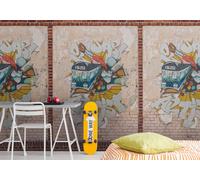 Photo Wallpaper Brick Wall Graffiti Industrial Brown Beige 39240-1 (5,63£/1qm)