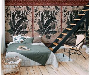 Photo Wallpaper Brick Wall Leaf Pattern Brown Beige Black 39245-1 (5,50£/1qm)