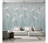 Photo Wallpaper Calla Lily Butterfly Non-Woven Wall Mural 3D Flowers Art Mural Wallpaper for Living Room Bedroom Kids Room Office TV Background Home Decor 500x280 cm H1327