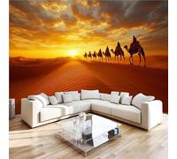 Photo Wallpaper Camels Desert Animals Wall Mural 3D Wall Mural Decoration Poster Premium Non-Woven Wallpaper Wall Art for Living Room Bedroom Children's Room Office W350xH256 4yf199