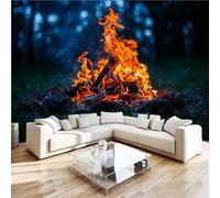 Photo Wallpaper Campfire Meadow Wall Mural 3D Wall Mural Decoration Poster Premium Non-Woven Wallpaper Wall Art for Living Room Bedroom Children's Room Office W500xH280cm 2yf1202