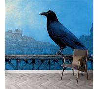 Photo Wallpaper Cartoon Architecture Animals Bird Murals 500 x 280 cm (W x H), 3D Children's Room Wallpaper Cityscape Mural Wall Art Poster Picture - Boy Girl Bedroom Gift Decoration Wall Sticke