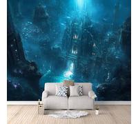 Photo Wallpaper Castle 200x140 cm 3D Architecture Galaxy Wall Mural Non-Woven Fabric no Adhesive Backing Mural Wallpaper Easy to Install Clean for Dining Room Interiors Poster Bedroom Accessories