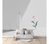 Photo Wallpaper Cat Pink Flowers 300x210 cm 3D Printed Animal Wall Paper Non-Woven Fabric No Adhesive Backing Mural Wall Easy to Install Clean for Dining Room Interiors Poster Bedroom Accessories