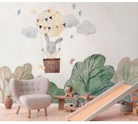 Photo wallpaper children's motif bunny balloon cream green 39905-1 (4,71£/1qm)
