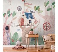 Photo wallpaper children's motif tree houses cream green 39906-1 (4,71£/1qm)