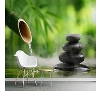 Photo Wallpaper Chinese Style 3D Effect Spa Bamboo Wall Mural Decoration Poster Picture Modern Design 200x140 cm Murals Wall Art for Living Room Bedroom Kitchen a-6442