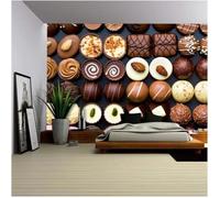 Photo Wallpaper Chocolate 3D Effect Cute Wall Mural Decoration Poster Picture Modern Design 150x105 cm Murals Wall Art for Living Room Bedroom Kitchen a-3153