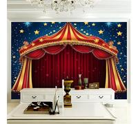 Photo Wallpaper Circus Tent Wall Decor, Blue Red Wall Mural, 350 x 256 cm (W x H) for Living Room Bedroom Children's Room Corridor Office