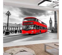 Photo Wallpaper City Cityscape London Double Decker Bus Wallpaper Living Room Bedroom Office Corridor Decoration Murals Cityscape Modern Wall Decoration 300x210cm (WxH)