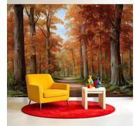 Photo Wallpaper Classical Oil Painting Aesthetic 150 x 105 cm (WxH) - Non-Woven Premium Art Print Wall Mural Decoration Poster Picture Design Modern - Forest Trees Leaves