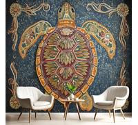 Photo Wallpaper Color Colorful Turtle,200X140Cm Wall Large Mural Mosaic Animals Tv Artwork Background Art 3D Murals Living Room Bedroom Decoration Silk Sticker Painting
