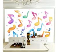 Photo Wallpaper Colorful Watercolor Notes Wall Decor, Cartoon Style Wall Mural, 400 x 280 cm (W x H) for Living Room Bedroom Children's Room Corridor Office