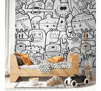 Photo wallpaper comic illustration monster grey black 39826-1 (5,23£/1qm)