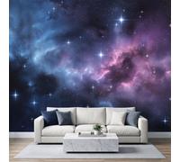Photo Wallpaper Cosmic Nebula Space 390x260 cm Non-Woven Premium Art | Print Fleece Wall Mural Decoration Poster Picture, Starry Sky Dreamy Stars Wallpaper for Bedroom Living Room Background