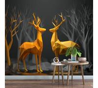 photo wallpaper Deer Murals Art Wallpaper 3D Photo 500 x 280 cm Golden Deer Wall Mural for Living Room Bedroom TV Background