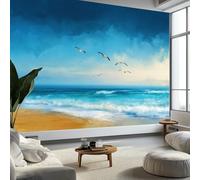 Photo Wallpaper Digital Art Wall Murals for Bedrooms 400 x 280 cm, Non-Woven Fabric Ocean Beach Animals Birds Wallpaper Living Room Office Corridor Decoration Murals Modern Wall Decoration