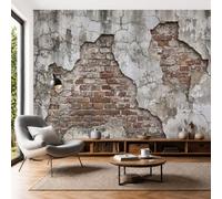 Photo Wallpaper Distressed Texture Style 250x175cm silk Wall Mural|3D Wallpaper Mottled Wall Plaster And Old Bricks Mural, Moderne Living Room Bedroom Art Poster Mural Wallpapers Grayish White