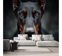 Photo Wallpaper Doberman Pinscher 300x210 cm Non-Woven Wall Mural 3D Pets Dogs Wallpaper Murals for Living Room,Bedroom,Kids Room,Office,TV Background Home Decor R-259