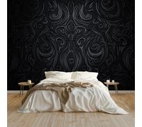 Photo Wallpaper Dramatic Print Texture Non-Woven Art Print Wall Mural 350x256 cm Decoration Poster Picture Design Modern Living Room Kitchen Bedroom Wall Mural, Black