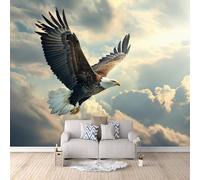 Photo Wallpaper Eagle Clouds 400x280 cm 3D Printed Animal Wall Paper Non-Woven Fabric No Adhesive Backing Mural Wall Easy to Install Clean for Dining Room Interiors Poster Bedroom Accessories
