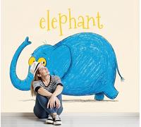 Photo Wallpaper Early Childhood Education 200x140cm 3D Effect Wall Mural Blue Elephant Silk Premium Art Print Decoration Poster Picture Design for Living Room, Bedroom Office Wall Decor, Light Blue